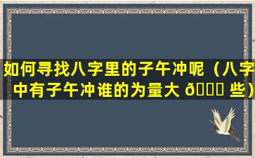 如何寻找八字里的子午冲呢（八字中有子午冲谁的为量大 🐘 些）